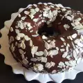 Cake with a Chocolate Glaze and Almonds