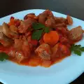 Лозарски кебап с гъби и чушки