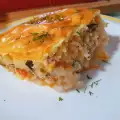 Мусака с тиквички, ориз и кайма