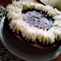 Festive Cake with Liquid Chocolate and Cream