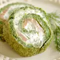 Stuffed Spinach Roll with Smoked salmon