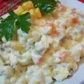 Салата с кускус, моркови и майонеза