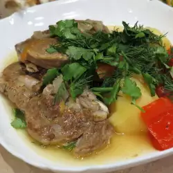 Lamb with a Potato Garnish