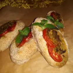 Baguettes with Tomatoes and Pesto