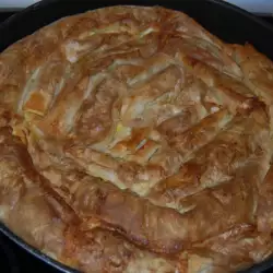 Pie with Phyllo Pastry Baked in a Clay Dish