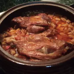 Pork Shank and Beans in a Clay Pot