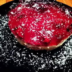 Tarta de queso con mascarpone y mermelada de fresa