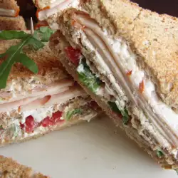 Philadelphia and Turkey Club Sandwich