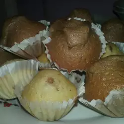 Colored Muffins with Liquid Chocolate