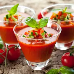 Gazpacho with Avocado Salsa