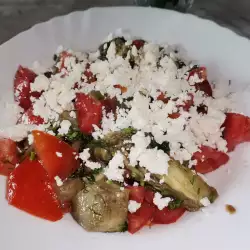 Greek Salad with Eggplant and Tomatoes