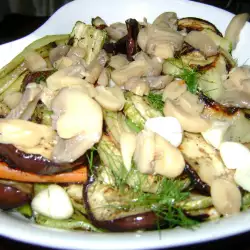 Grilled Vegetables with Marinated Mushrooms and Garlic