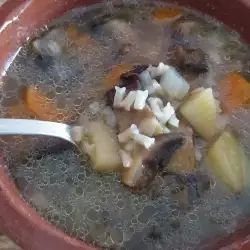 Mushroom Soup with Rice and Potatoes