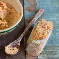 Aperitivo para untar con garbanzos y pimientos asados