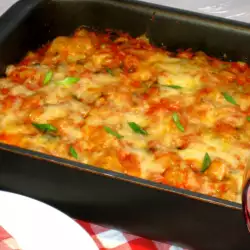 Cannelloni mit Hackfleisch, Erbsen und Pilzen