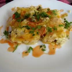 Blumenkohl mit Lauch im Backofen