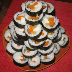 Kimbap with Seaweed and Crab Sticks