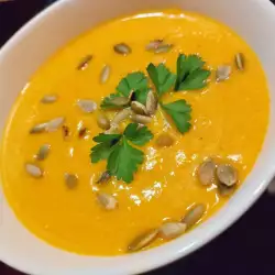 Healthy Autumn Cream Soup with Pumpkin