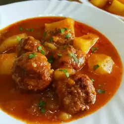 Minced Meat and Rice Meatballs Stew