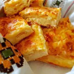 Dairy Filo Pastry Pie with Cream and White Cheese