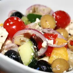 Salad with Marinated Feta Cheese