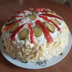 Slana torta od palačinaka sa paprikama i šunkom