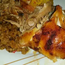 Stuffed Rabbit with Rice and Mushrooms