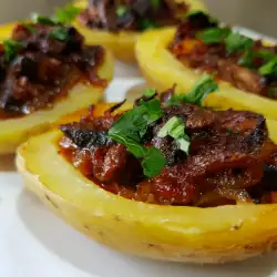 Vegan Stuffed Potatoes with Mushrooms