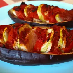 Stuffed Ratatouille Eggplants with Tofu