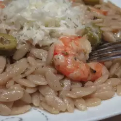 Orzo testenina sa škampima i parmezanom