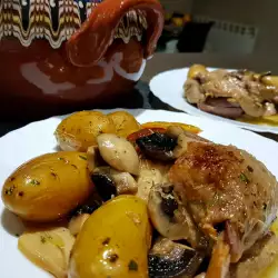 Duck with Mushrooms and Potatoes in a Guvec