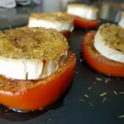 Tomates asados ​​con queso de cabra y tomillo