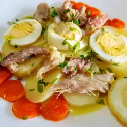 Potatoes, Carrots and Smoked Mackerel Salad