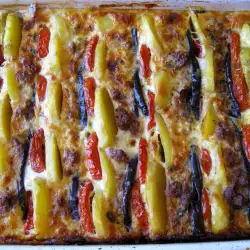 Nicely Arranged Greek Moussaka with Eggplants