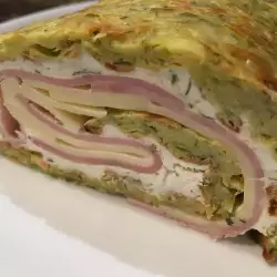 Zucchini Roll with Cream Cheese, Ham and Gouda