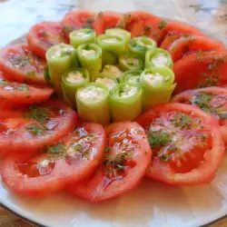 Tomato and Cucumber Salad in Unique Arrangement