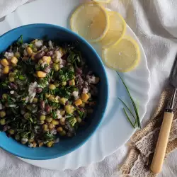 Ensalada de guisantes y arroz