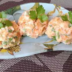 Boiled Carrots, Potatoes, Spring Onions and Parsley Salad