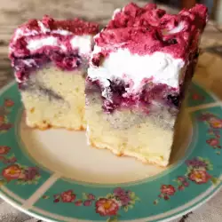 Syrup Cake with Blueberries and Raspberries