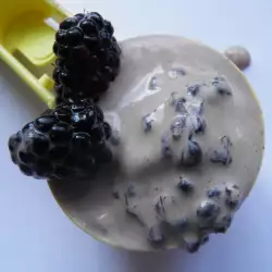 Homemade Ice Cream with Blackberries