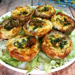 Savory Muffins with Minced Meat, Spinach and Eggs