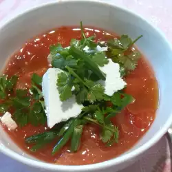 Cold Tomato Soup with Feta Cheese