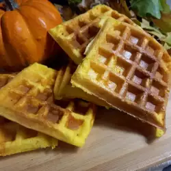 Pumpkin Waffles in Waffle Iron