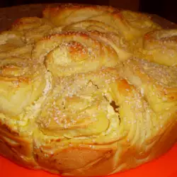 Traditional Bulgarian Tutmanik with Butter and Feta Cheese