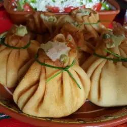 Stuffed Pancake Bundles with Russian Salad