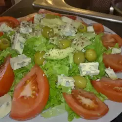 Green Salad with Blue Cheese, Avocado and Olives