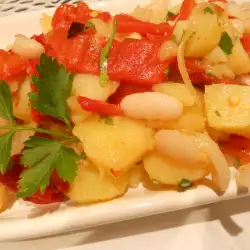 Winter Potato Salad with Roasted Peppers and Beans