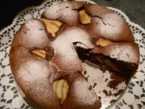 Almond Chocolate Cake with Pears