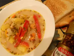 Sopa de verduras baja en calorías y sin gluten