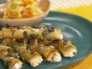 Filo Pastries with Herbs, Honey and Goat Cheese